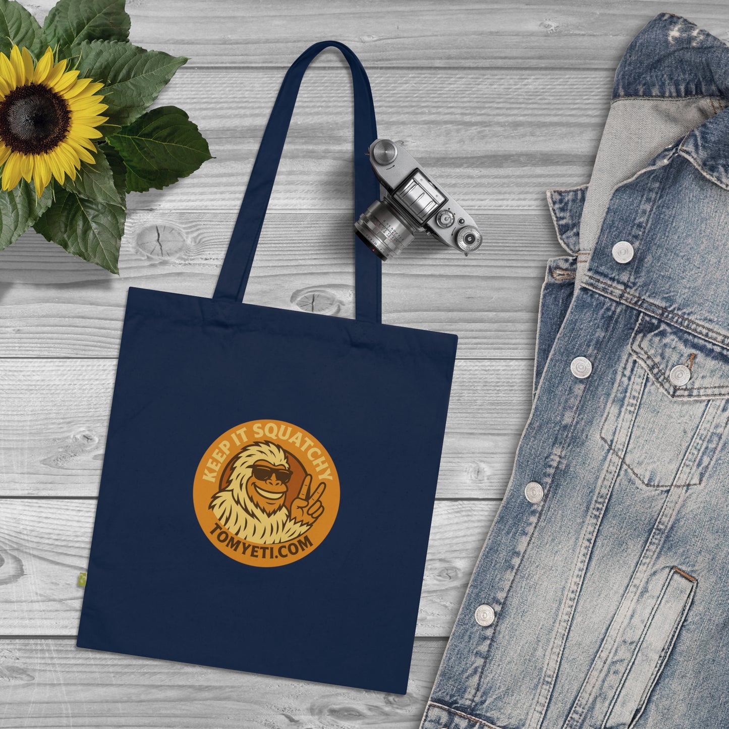 Tom Yeti Official Eco-Friendly Adventure Tote Bag - Perfect for Hiking, Beach Days, Shopping, Gifts, Festivals; Keep it Squatchy, Hike More Worry Less