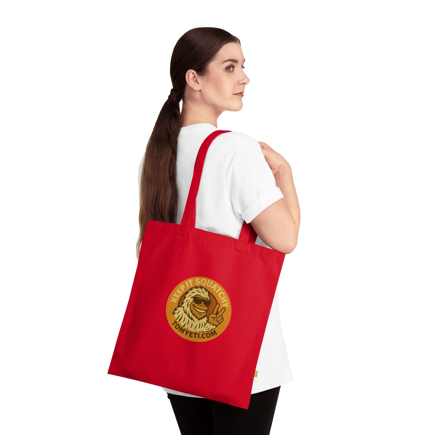 Tom Yeti Official Eco-Friendly Adventure Tote Bag - Perfect for Hiking, Beach Days, Shopping, Gifts, Festivals; Keep it Squatchy, Hike More Worry Less