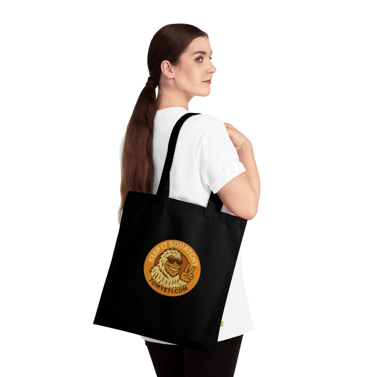 Tom Yeti Official Eco-Friendly Adventure Tote Bag - Perfect for Hiking, Beach Days, Shopping, Gifts, Festivals; Keep it Squatchy, Hike More Worry Less