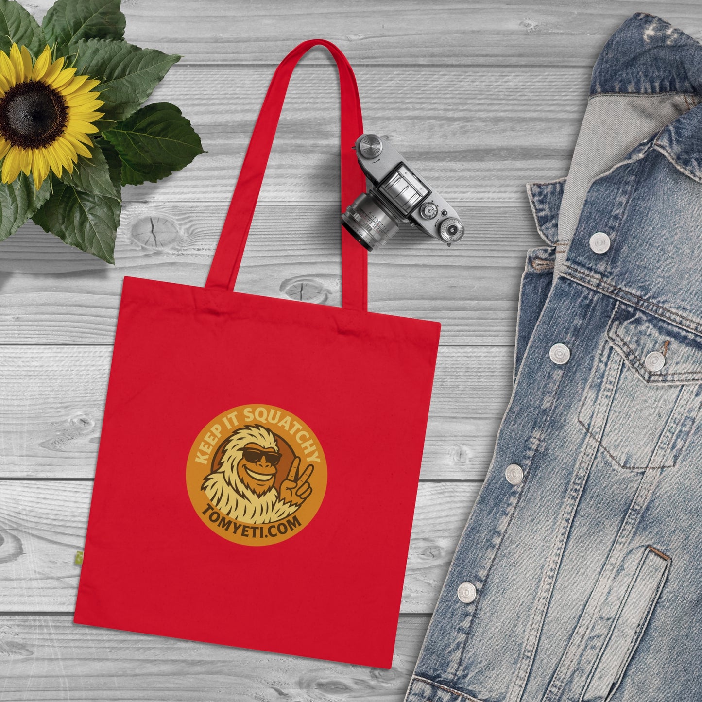 Tom Yeti Official Eco-Friendly Adventure Tote Bag - Perfect for Hiking, Beach Days, Shopping, Gifts, Festivals; Keep it Squatchy, Hike More Worry Less