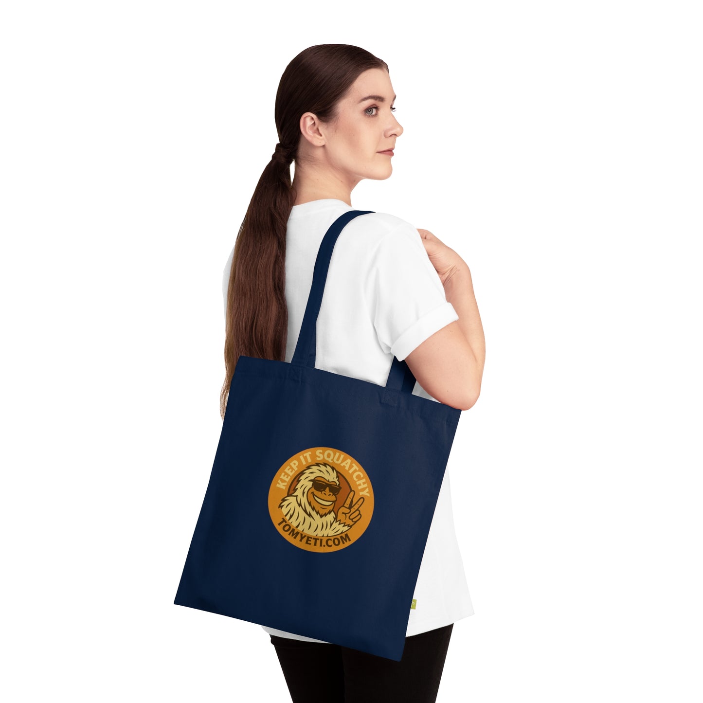 Tom Yeti Official Eco-Friendly Adventure Tote Bag - Perfect for Hiking, Beach Days, Shopping, Gifts, Festivals; Keep it Squatchy, Hike More Worry Less
