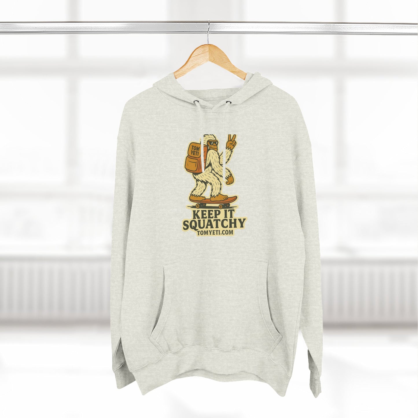 Tom Yeti Keep It Squatchy Hoodie, Cozy Fleece Comfort, Camping and Hiking Apparel