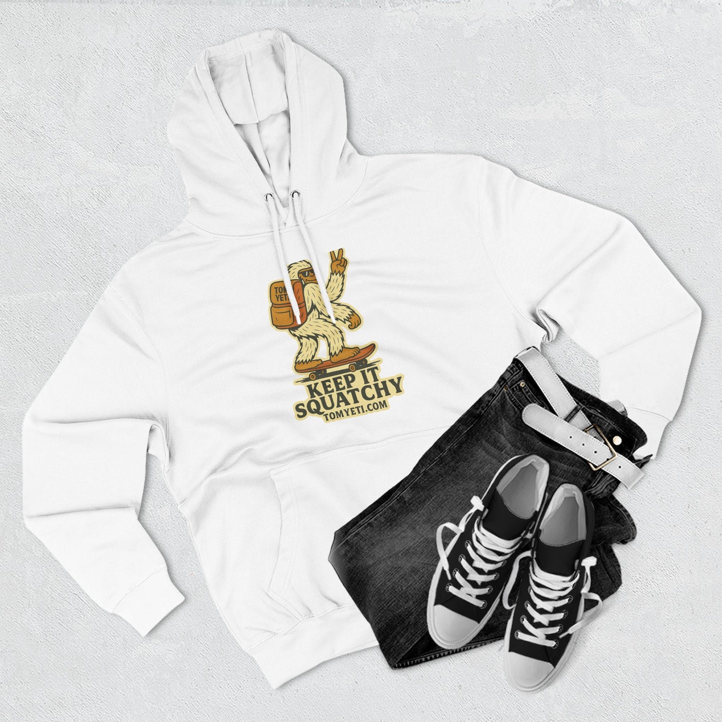 Tom Yeti Keep It Squatchy Hoodie, Cozy Fleece Comfort, Camping and Hiking Apparel