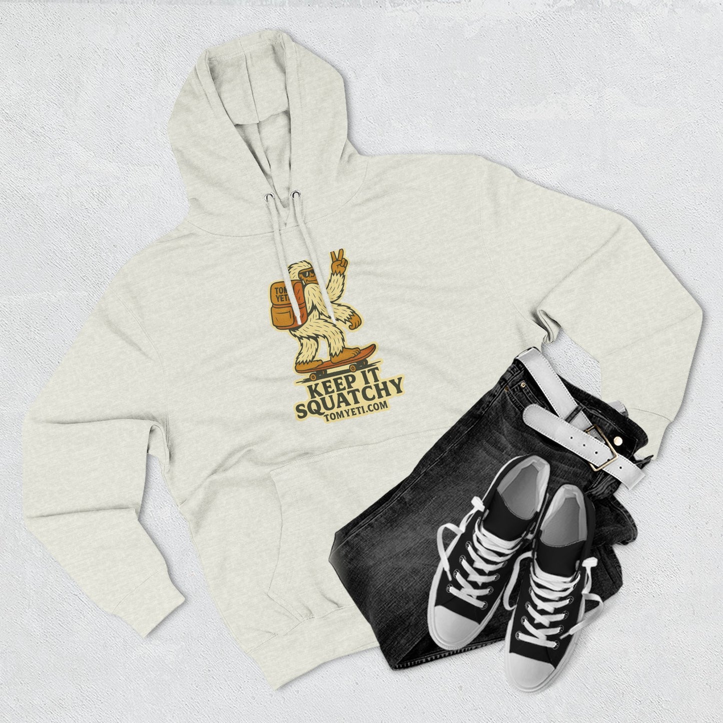 Tom Yeti Keep It Squatchy Hoodie, Cozy Fleece Comfort, Camping and Hiking Apparel