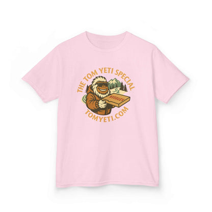 Kids pink Tom Yeti Official Vitales heavy cotton t-shirt with graphic design