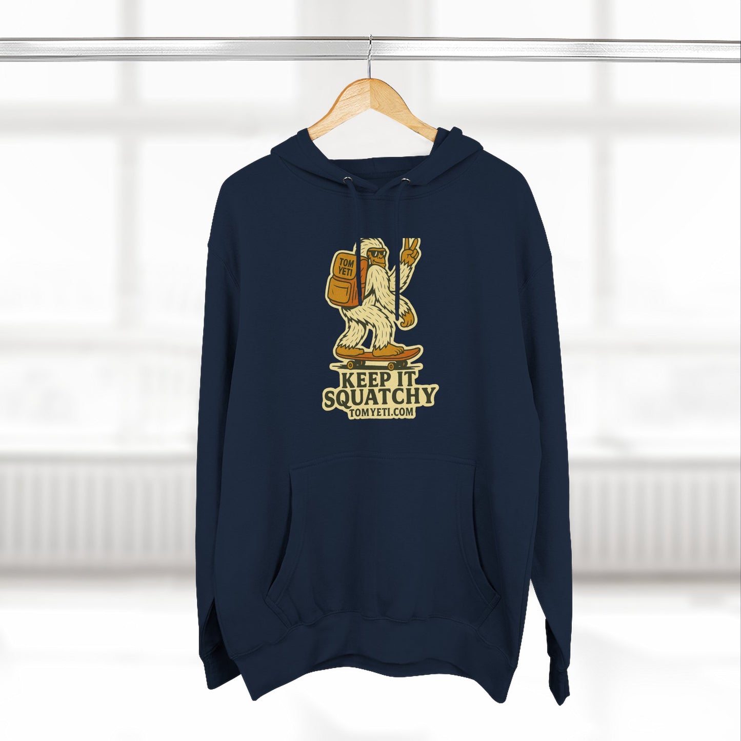 Tom Yeti Keep It Squatchy Hoodie, Cozy Fleece Comfort, Camping and Hiking Apparel