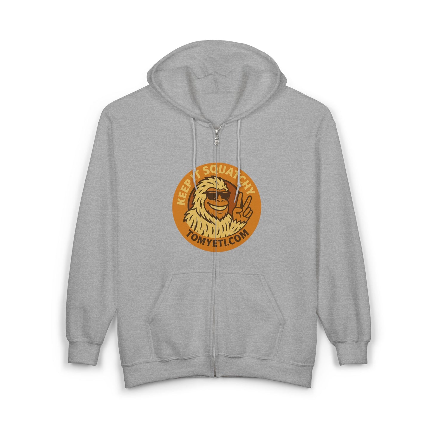 Tom Yeti Official Zip Up Hoodie Logo on front Camping Tom on back