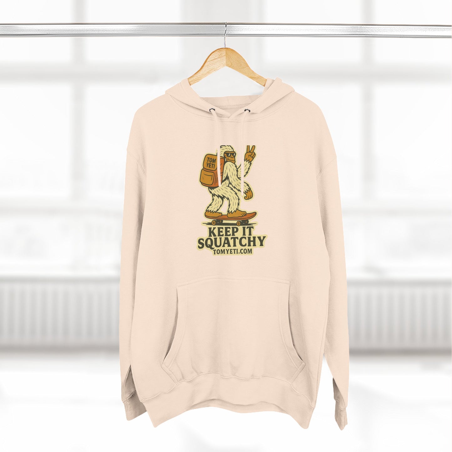 Tom Yeti Keep It Squatchy Hoodie, Cozy Fleece Comfort, Camping and Hiking Apparel