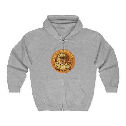Tom Yeti Official Zip Up Hoodie Logo on front Camping Tom on back