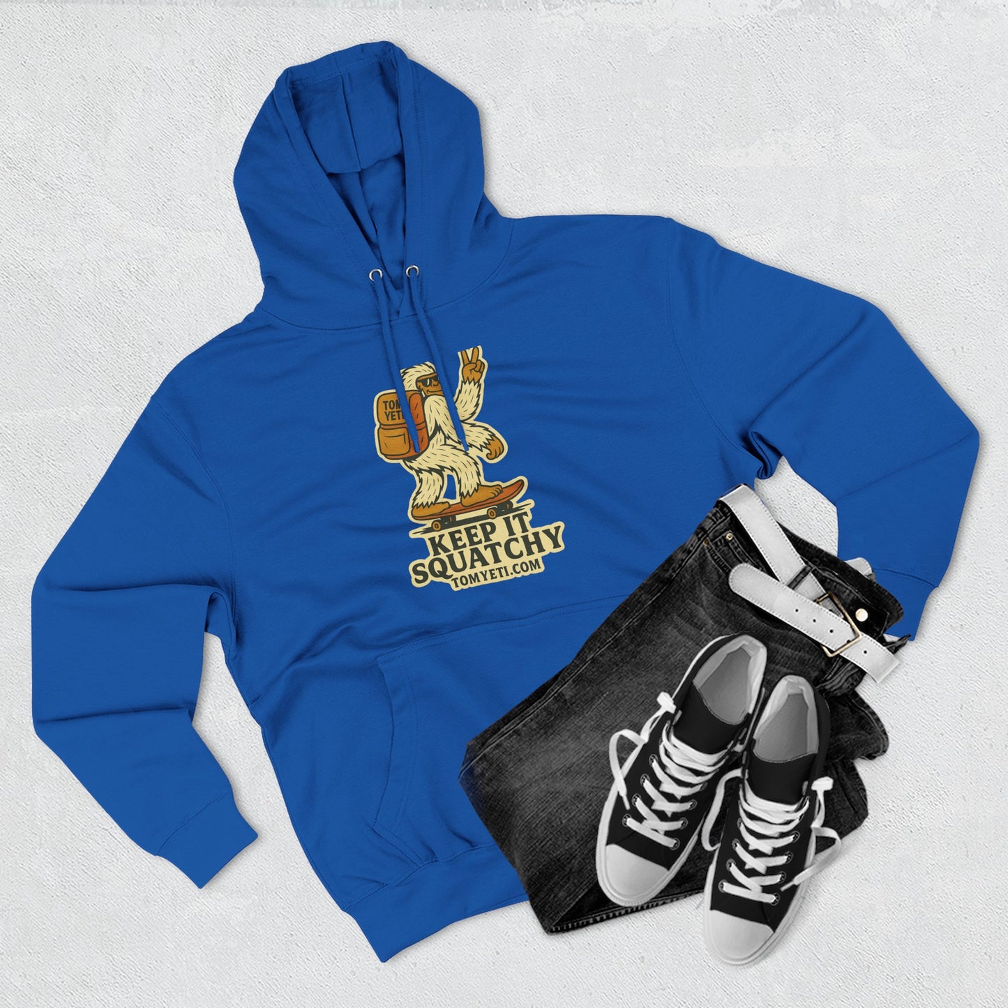 Tom Yeti Keep It Squatchy Hoodie, Cozy Fleece Comfort, Camping and Hiking Apparel