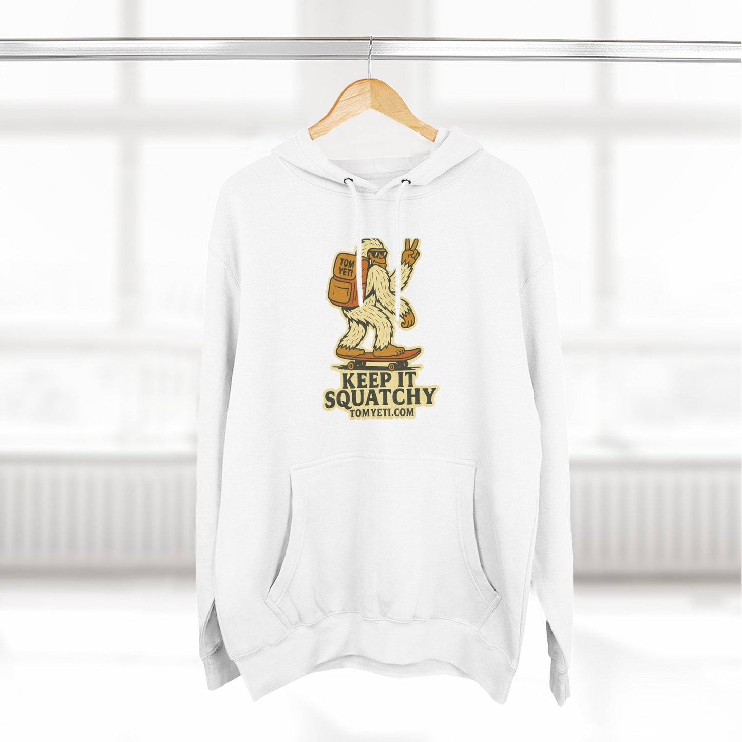 Tom Yeti Keep It Squatchy Hoodie, Cozy Fleece Comfort, Camping and Hiking Apparel