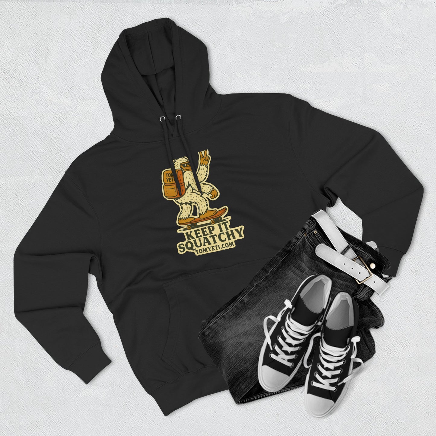 Tom Yeti Keep It Squatchy Hoodie, Cozy Fleece Comfort, Camping and Hiking Apparel