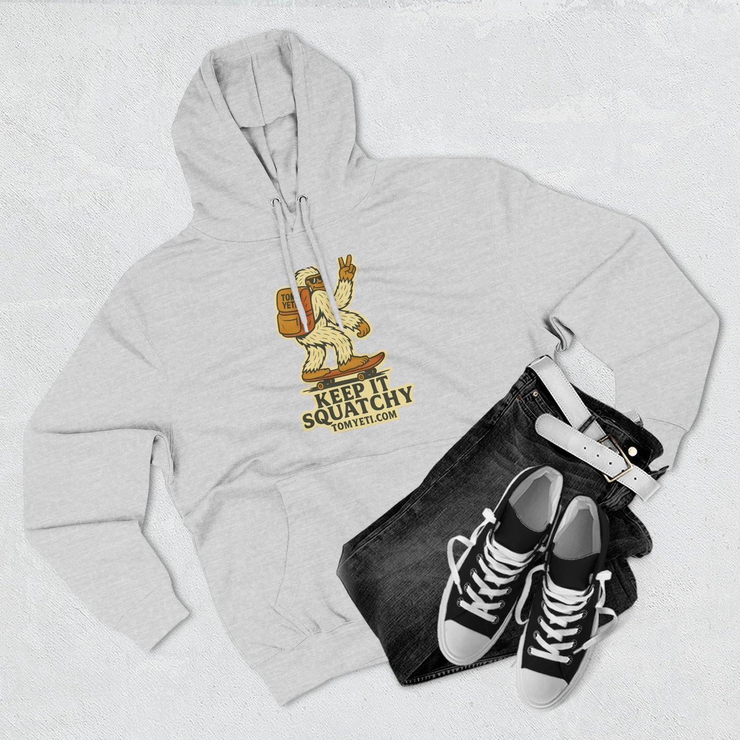 Tom Yeti Keep It Squatchy Hoodie, Cozy Fleece Comfort, Camping and Hiking Apparel