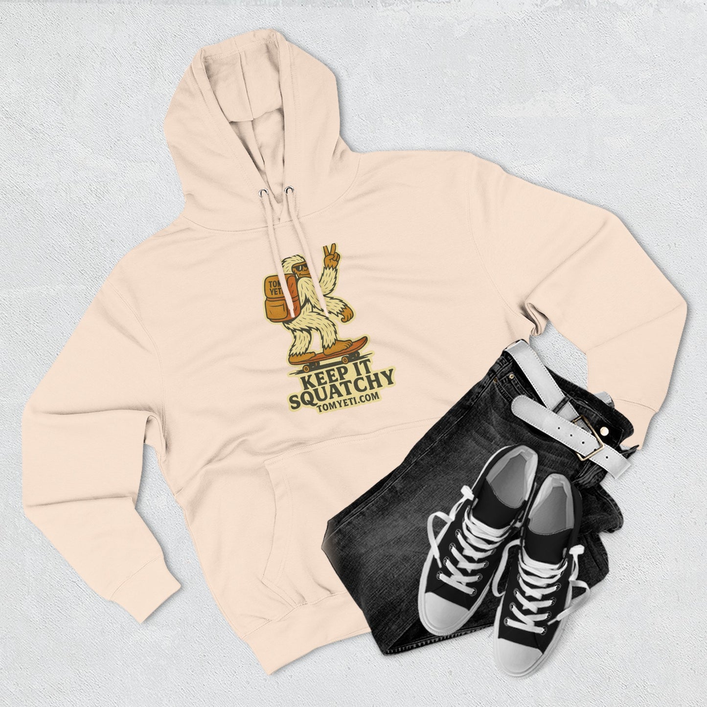 Tom Yeti Keep It Squatchy Hoodie, Cozy Fleece Comfort, Camping and Hiking Apparel