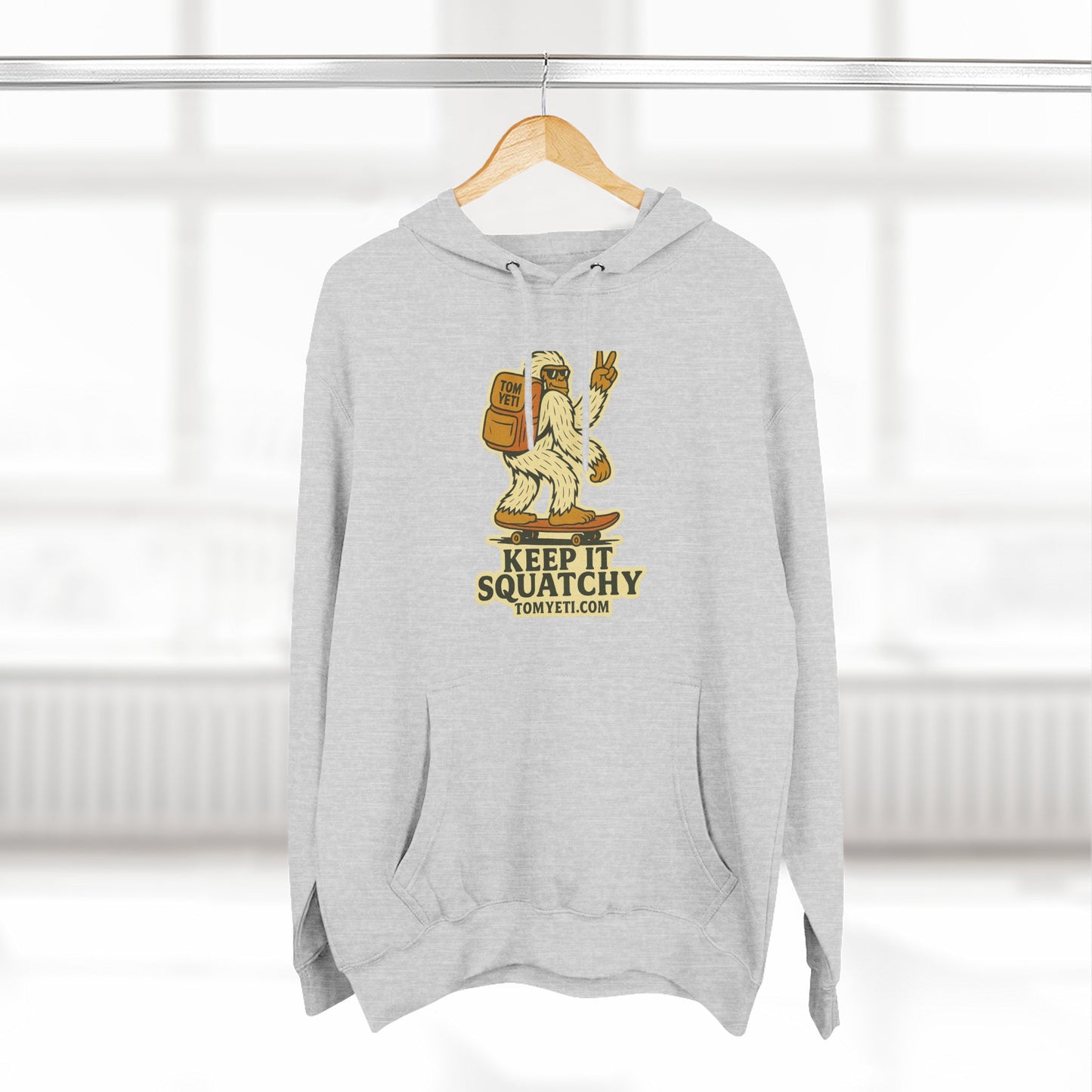 Tom Yeti Keep It Squatchy Hoodie, Cozy Fleece Comfort, Camping and Hiking Apparel