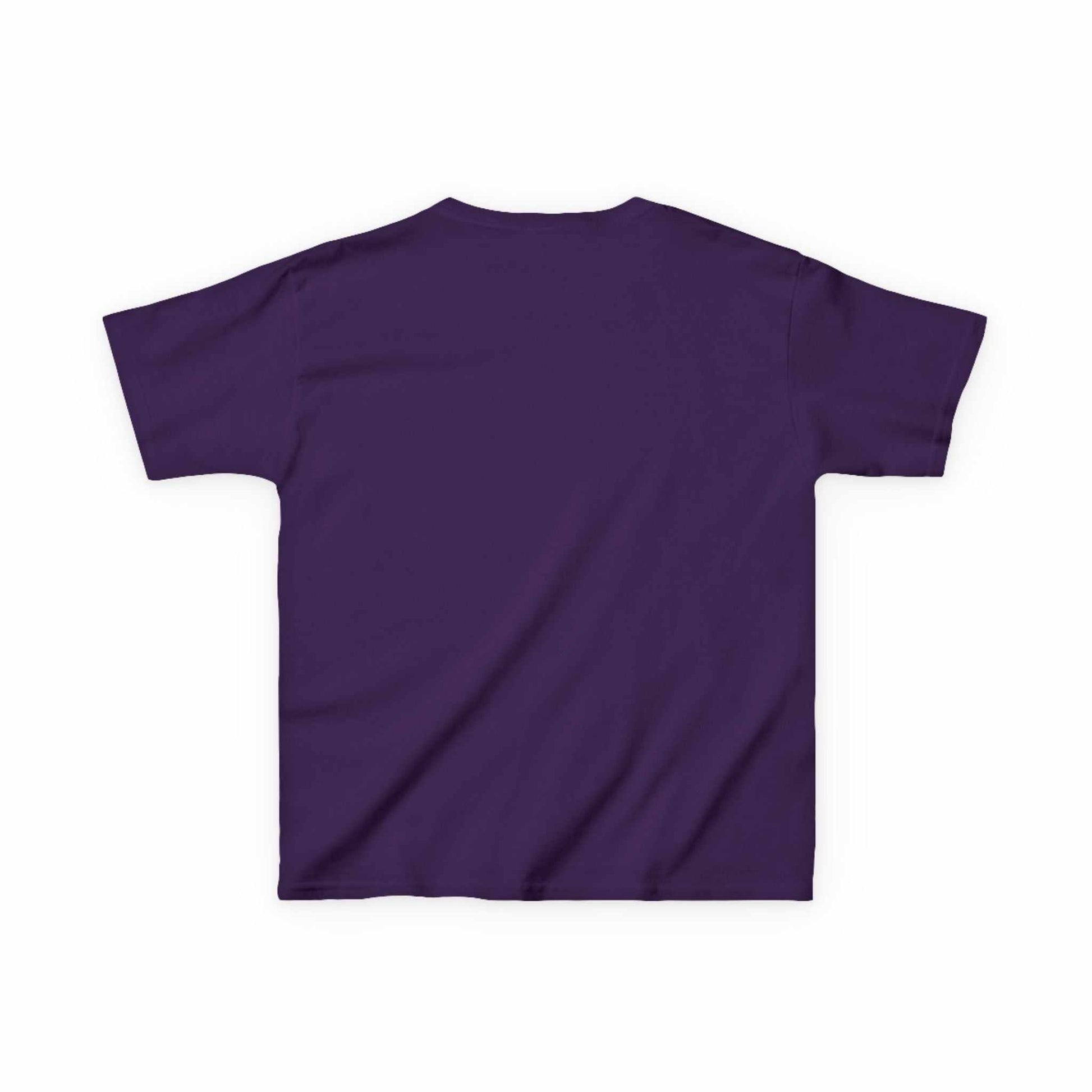 Tom Yeti Official Vitales kids heavy cotton purple t-shirt back view