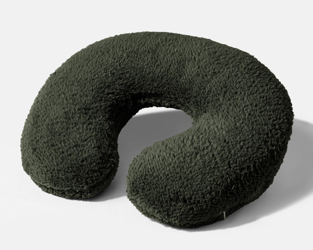Soft weighted neck pillow with removable cover and clay bead filling for heat or cold therapy