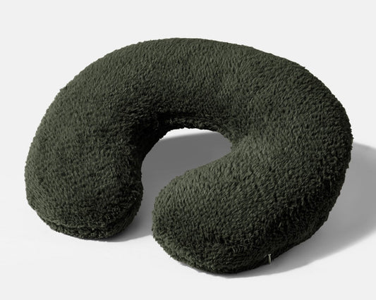 Soft weighted neck pillow with removable cover and clay bead filling for heat or cold therapy