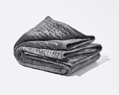 Original weighted blanket with micro-plush cover and uniform glass bead distribution for improved sleep quality