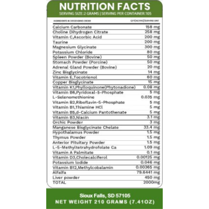 Holistic Total Body Support – Multivitamin & Glandular Support for Dogs and Cats
