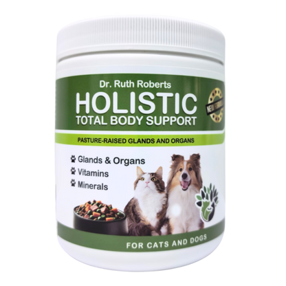 Holistic Total Body Support multivitamin and glandular supplement for dogs and cats with essential vitamins and minerals